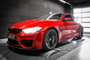 BMW M4 Coupe 3.0 Bi-Turbo in Red by Mcchip-DKR 2016 года